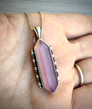 Load image into Gallery viewer, Chalcedony Elongated Hex Pendant