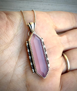 Chalcedony Elongated Hex Pendant
