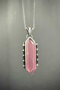 Chalcedony Elongated Hex Pendant