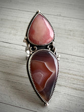 Load image into Gallery viewer, Pink Opal &amp; Botswana Agate Ring