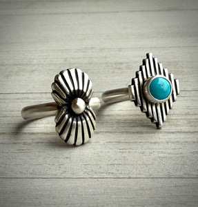 Silver Concho Fan Ring