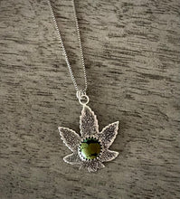 Load image into Gallery viewer, Reversible Turquoise Pot Leaf Necklace