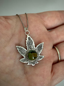 Reversible Turquoise Pot Leaf Necklace