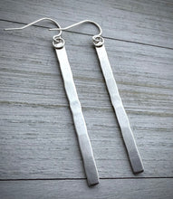 Load image into Gallery viewer, Hand Stamped Bar Earrings