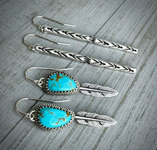 Load image into Gallery viewer, Turquoise Feather Earrings