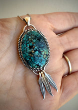 Load image into Gallery viewer, Turquoise Dreamcatcher Pendant