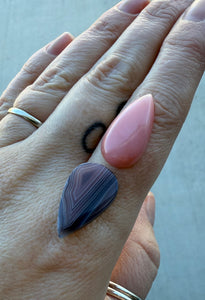 Reserved: Pink Opal & Botswana Agate Ring- Deposit