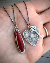 Load image into Gallery viewer, Key to My Heart Silver Charm Necklace