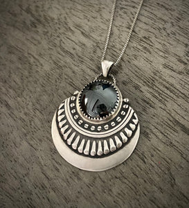 Hematite Boho Pendant