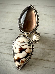Smoky Quartz & Peanut Wood Jasper Ring