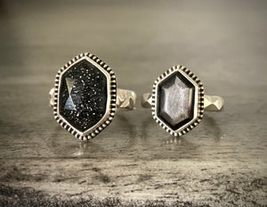 Silver Sheen Obsidian Ring