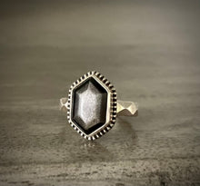 Load image into Gallery viewer, Silver Sheen Obsidian Ring