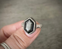 Load image into Gallery viewer, Silver Sheen Obsidian Ring