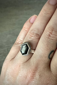 Silver Sheen Obsidian Ring