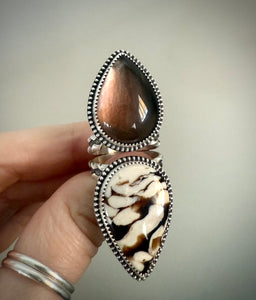 Smoky Quartz & Peanut Wood Jasper Ring