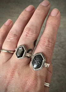 Silver Sheen Obsidian Ring