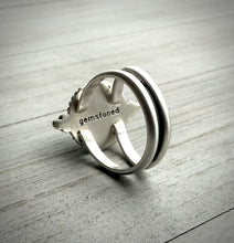 Load image into Gallery viewer, Faceted Hematite &amp; Quartz Ring