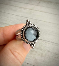 Load image into Gallery viewer, Faceted Hematite &amp; Quartz Ring