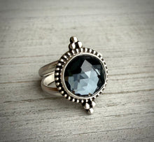 Load image into Gallery viewer, Faceted Hematite &amp; Quartz Ring