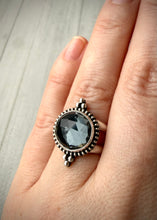 Load image into Gallery viewer, Faceted Hematite &amp; Quartz Ring