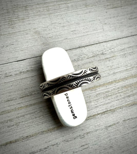 Pietersite Hand Stamped Ring