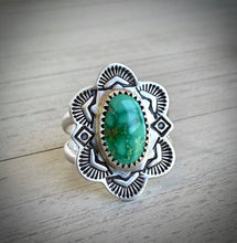 Load image into Gallery viewer, Hand Stamped Emerald Valley Turquoise Ring