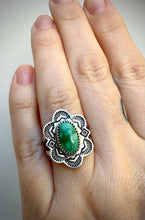 Load image into Gallery viewer, Hand Stamped Emerald Valley Turquoise Ring