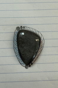 Reserved: Silver Obsidian Ring- Deposit