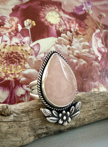 Rose Quartz Flora Ring