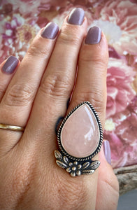 Rose Quartz Flora Ring