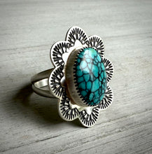 Load image into Gallery viewer, Hand Stamped Turquoise Ring