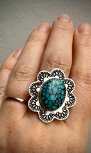 Load image into Gallery viewer, Hand Stamped Turquoise Ring