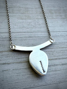Hand Stamped Turquoise Bar Necklace