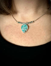 Load image into Gallery viewer, Hand Stamped Turquoise Bar Necklace