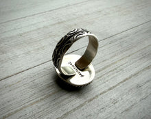 Load image into Gallery viewer, Hubei Turquoise Ring with Hand Stamped Band
