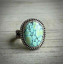 Load image into Gallery viewer, Hubei Turquoise Ring with Hand Stamped Band