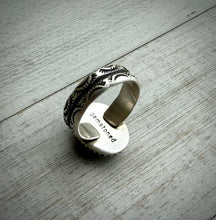 Load image into Gallery viewer, Hubei Turquoise Ring with Hand Stamped Band