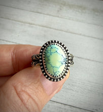 Load image into Gallery viewer, Hubei Turquoise Ring with Hand Stamped Band