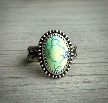 Load image into Gallery viewer, Hubei Turquoise Ring with Hand Stamped Band