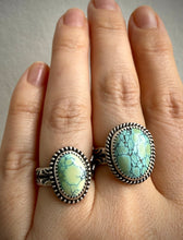 Load image into Gallery viewer, Hubei Turquoise Ring with Hand Stamped Band