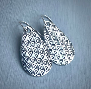 Dragon Scale Silver Earrings