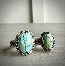 Load image into Gallery viewer, Hubei Turquoise Ring with Hand Stamped Band