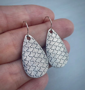 Dragon Scale Silver Earrings