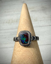 Load image into Gallery viewer, Hand Stamped Boulder Opal Ring