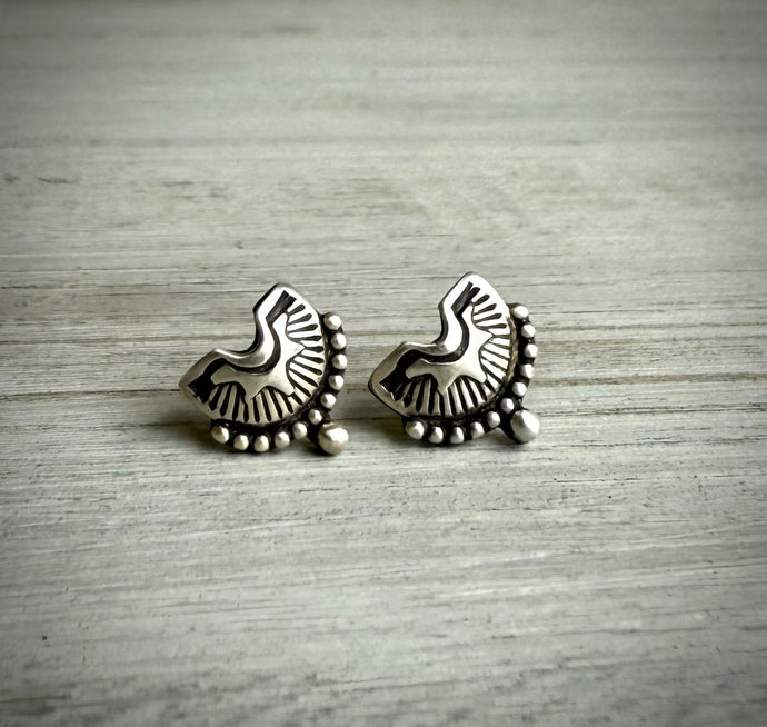 Hand Stamped Stud Earrings