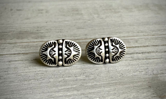 Hand Stamped Stud Earrings
