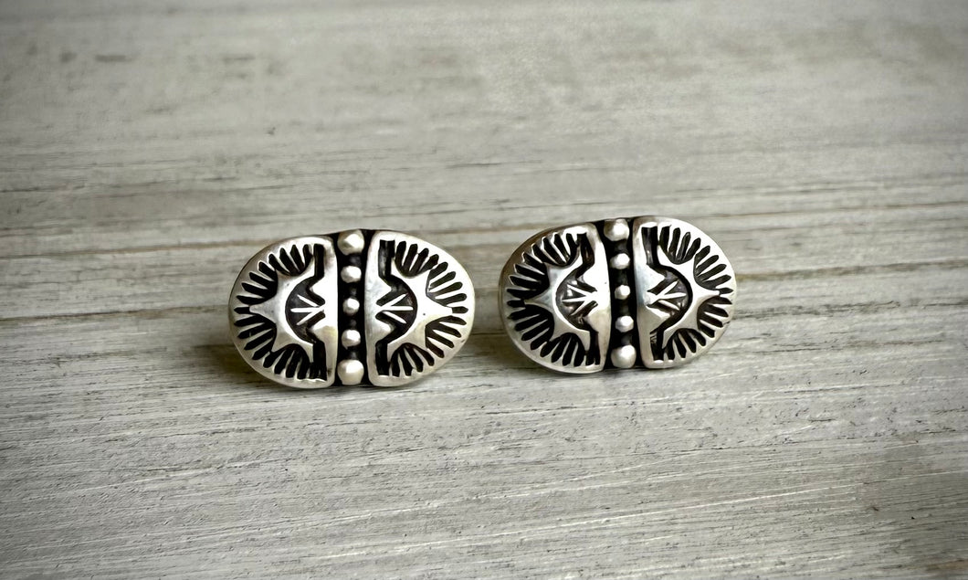 Hand Stamped Stud Earrings