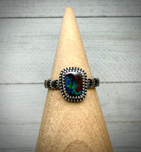 Load image into Gallery viewer, Hand Stamped Boulder Opal Ring
