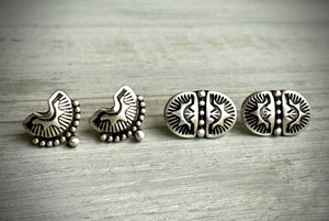 Hand Stamped Stud Earrings