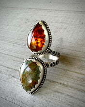 Load image into Gallery viewer, Amber &amp; Turquoise Split Ring